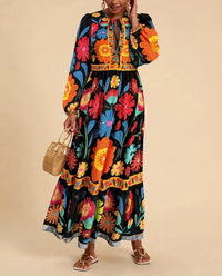 Tamsin floral maxi dress styling detail