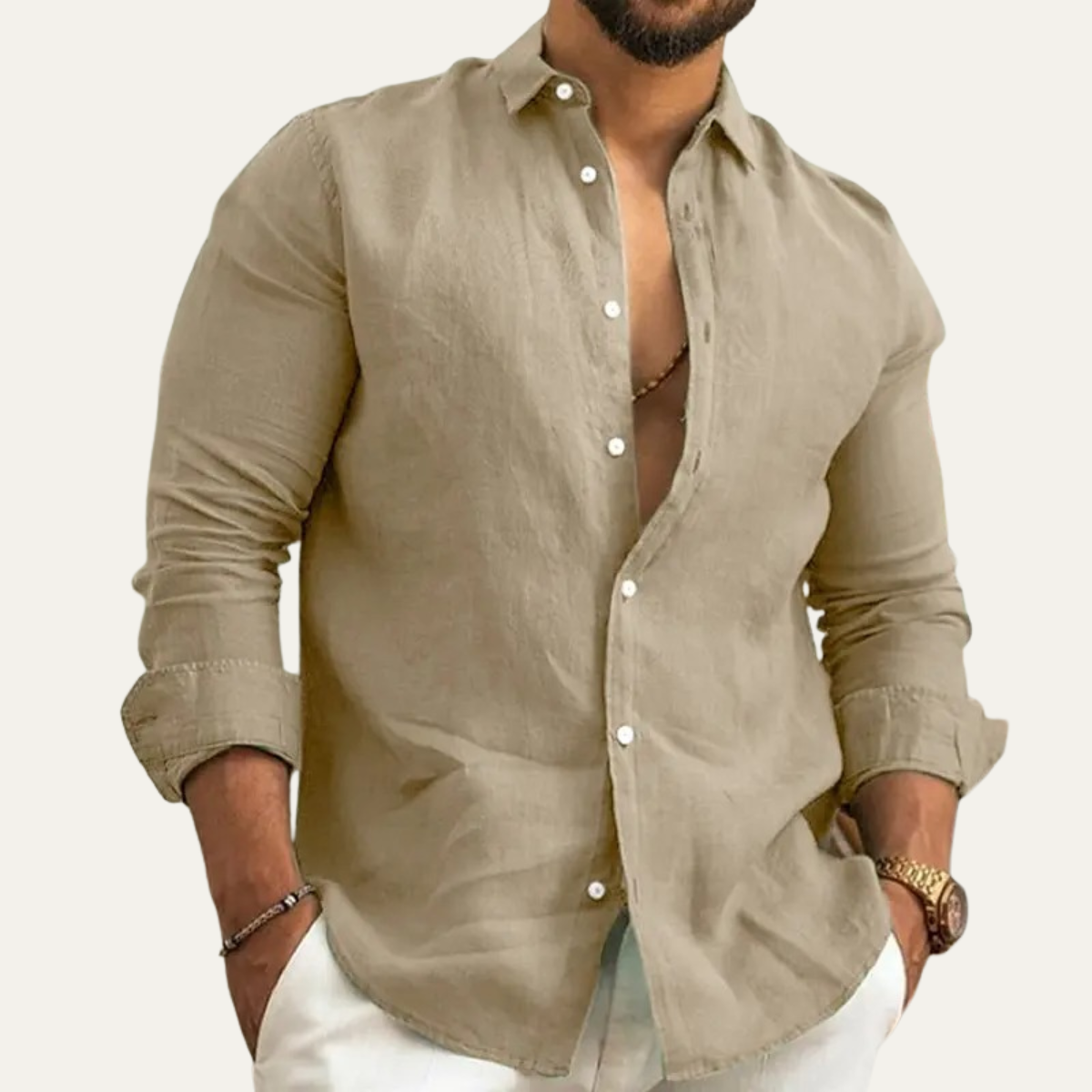 Wesley | Relaxed Cotton Linen Button-Up Summer Shirt