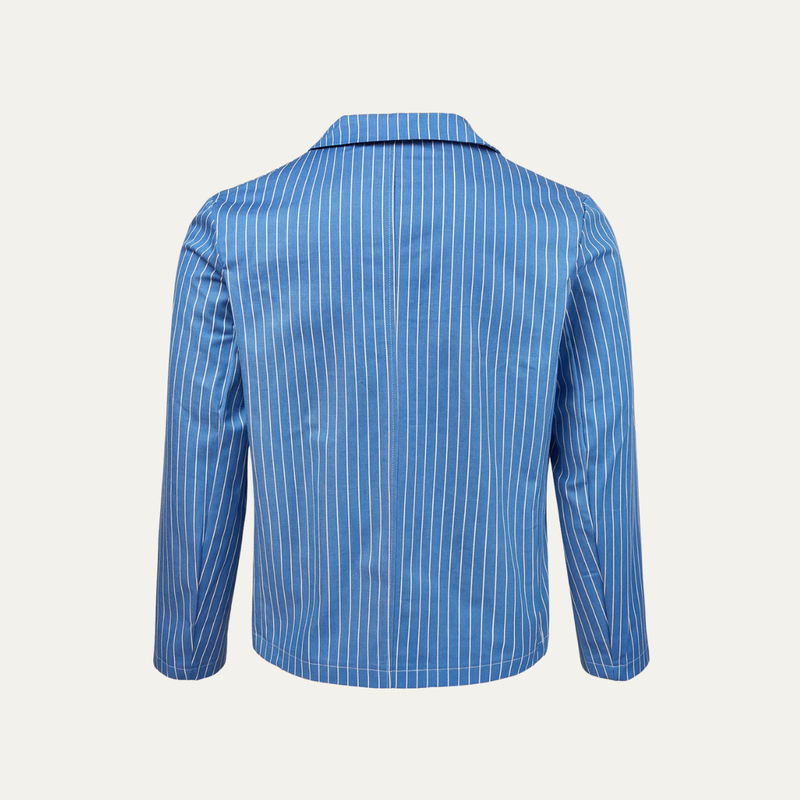 Zane | Striped Lightweight Cotton Linen Blend Blazer