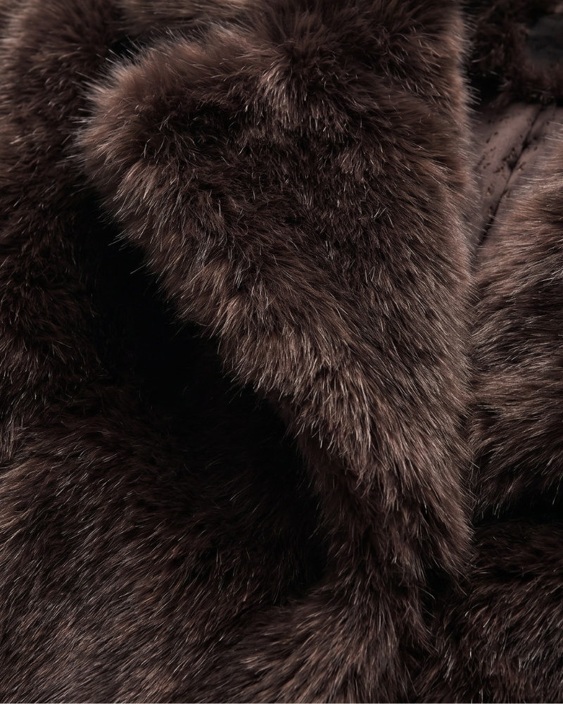 Natalia | Chocolate Faux Fur Cropped Jacket