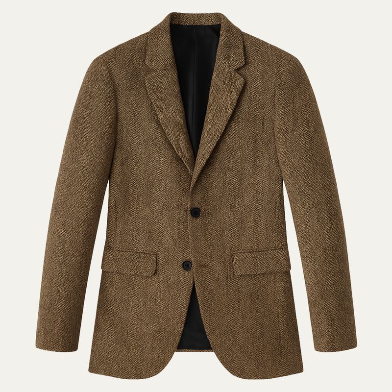 Cuthbert blazer tweed weave detail