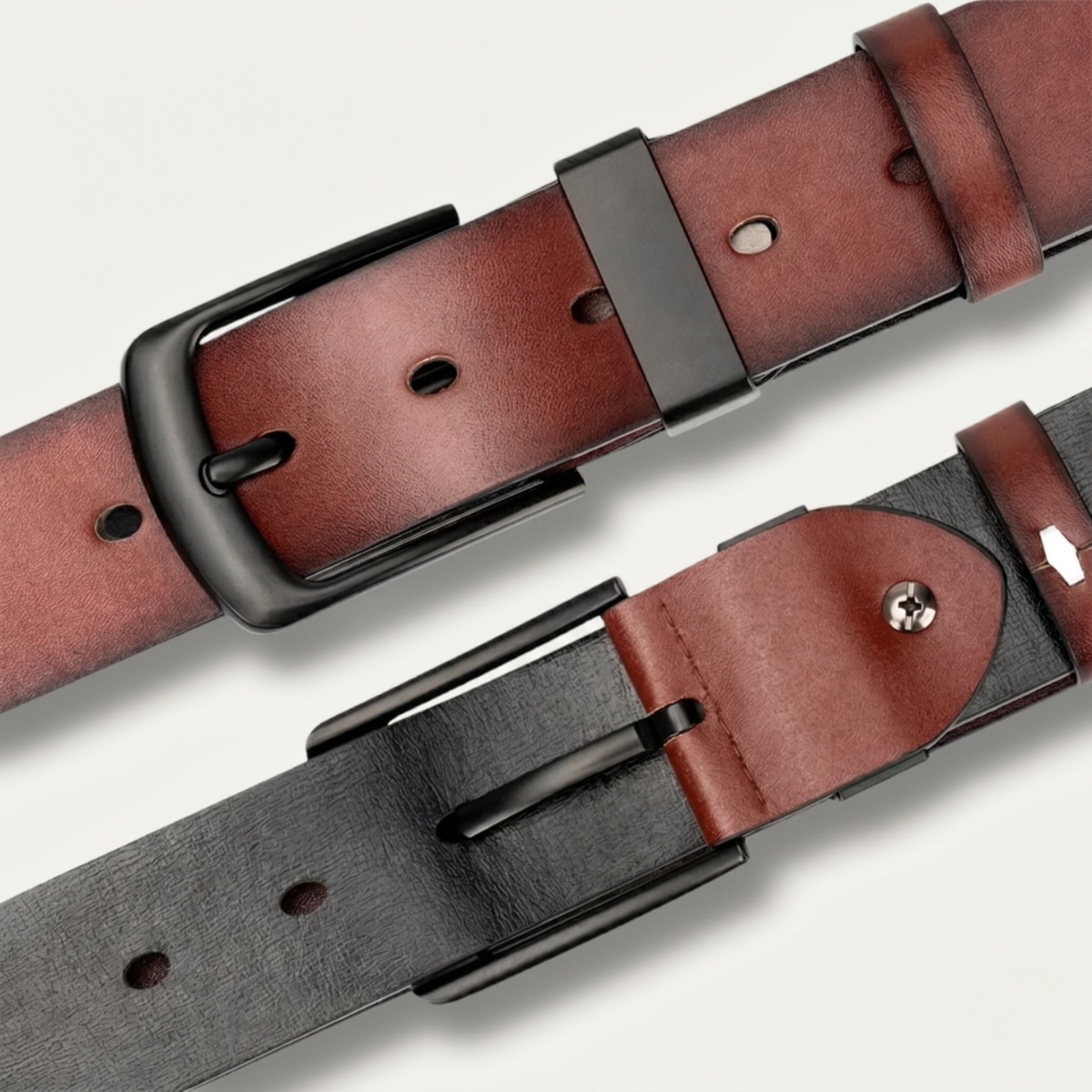 Ellison | Leather Belt with Black Pin Buckle