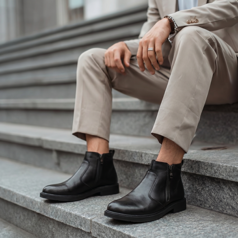 Kael men's leather Chelsea boots, view 6