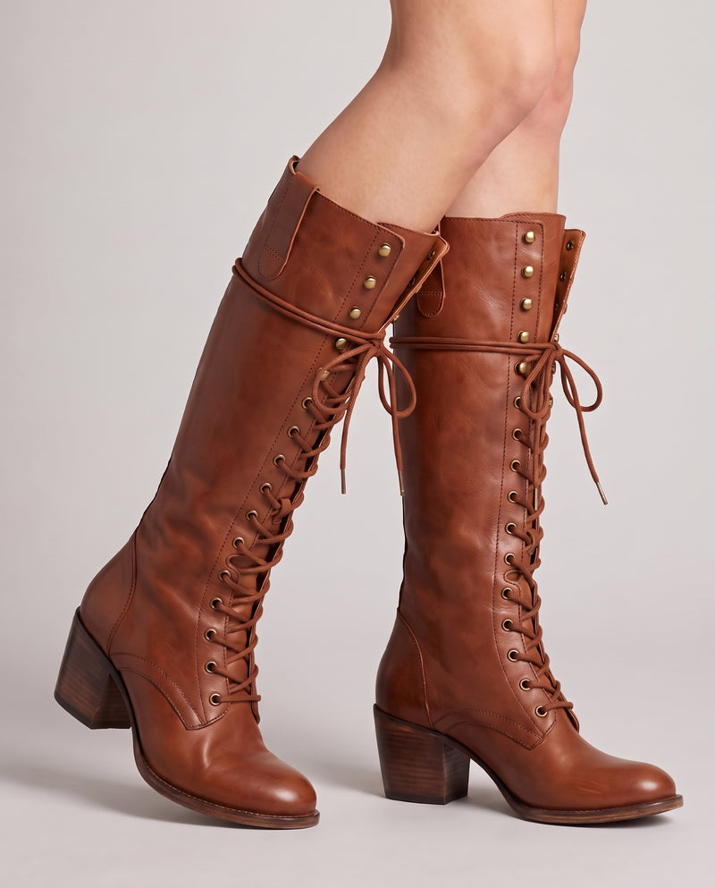 Cressida Lace-Up Leather Combat Boots