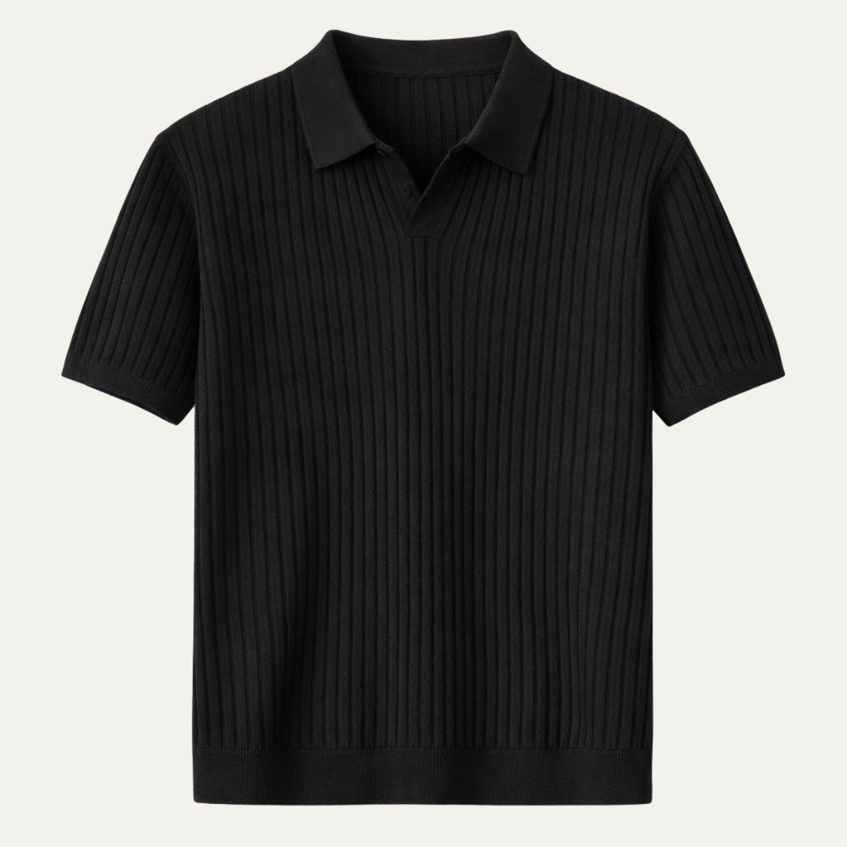 Keaton ribbed knit polo shirt