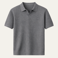 Kasper ribbed knit polo shirt