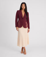 Imogen | Lace Panel Single-Button Tailored Blazer