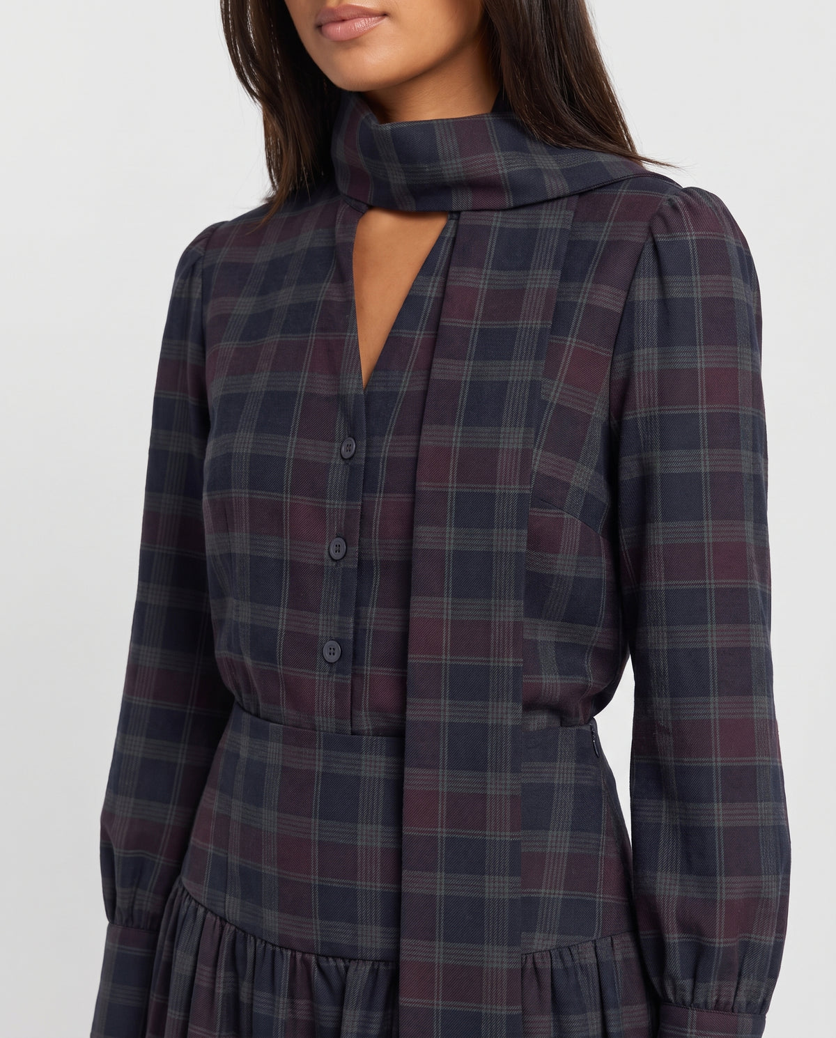 Anna check co-ord close-up