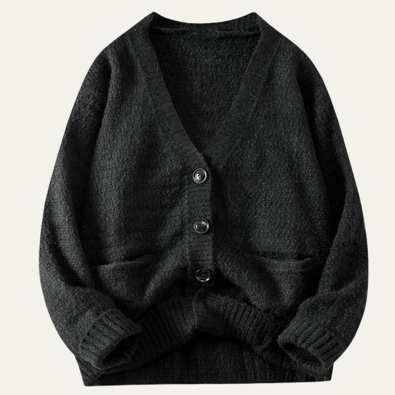 Everett | Men's V-Neck Button-Up Knit Cardigan