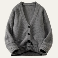Fairfax oversized cable knit cardigan in Black