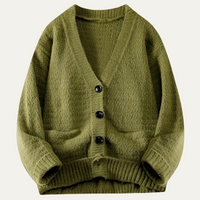 Everett | Men's V-Neck Button-Up Knit Cardigan
