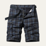 Glenn | Men's Multi Pocket Plaid Cargo Shorts