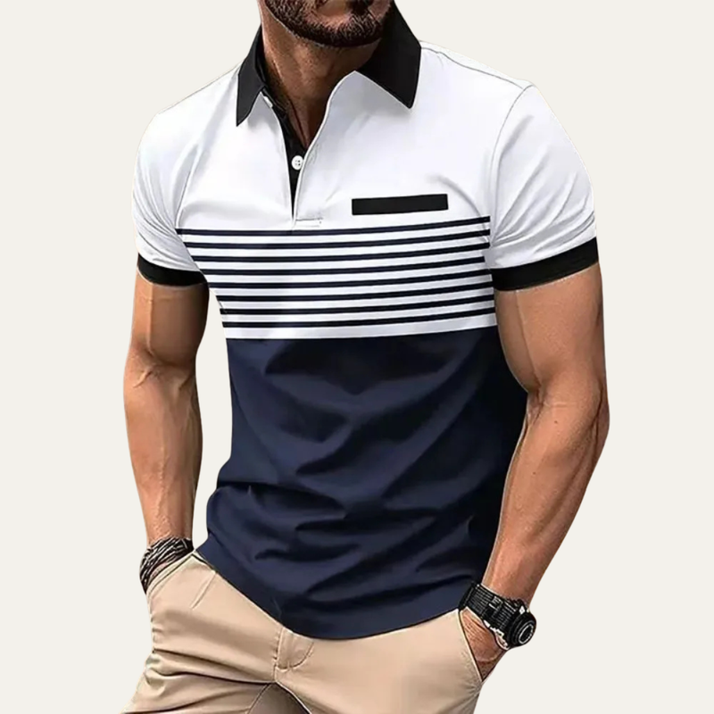 Basil striped polo shirt in White