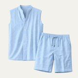 Paul | Sleeveless Shirt and Shorts Two Piece Summer Set