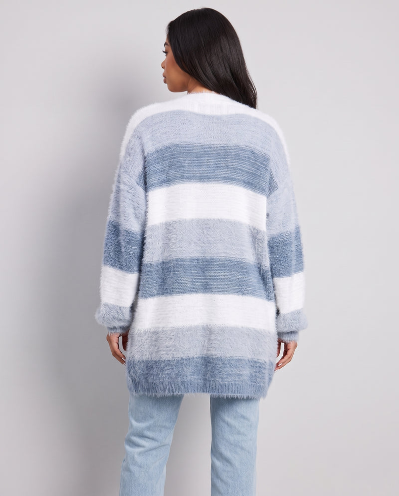 Orlaith Oversized Open Front Cardigan Light Blue - back view