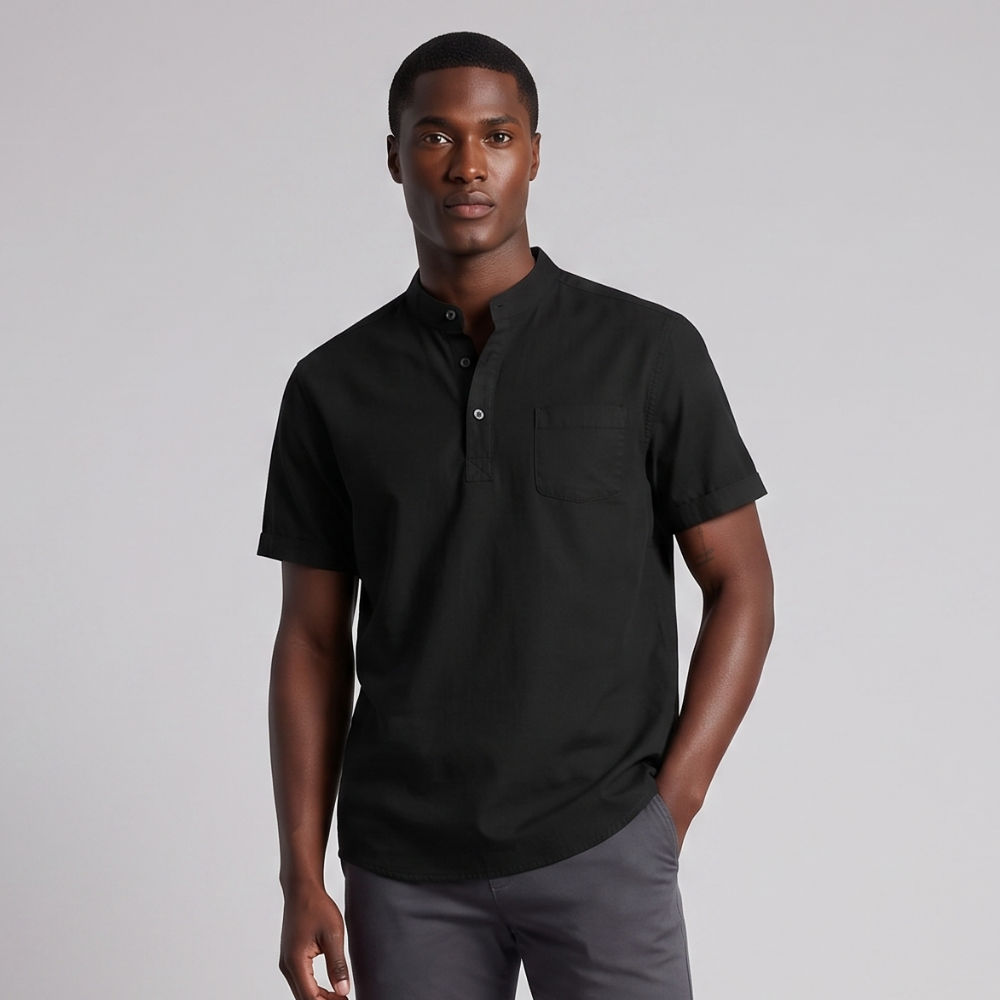 Daniel | Lightweight Henley Linen Shirt