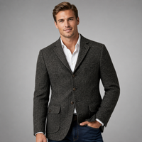 Lucian | Single Breasted Fishbone Tweed Blazer