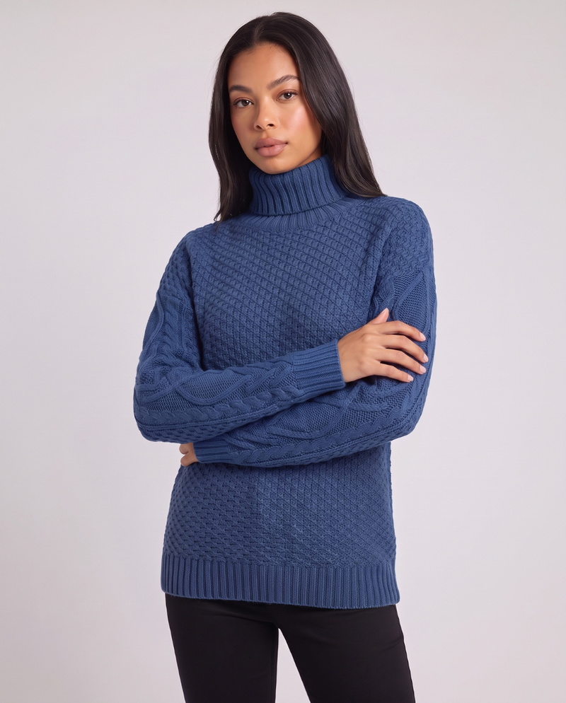 Ligeia | Women's Turtleneck Textured Knit Jumper