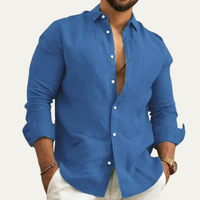 Demetrius linen shirt Marine Blue