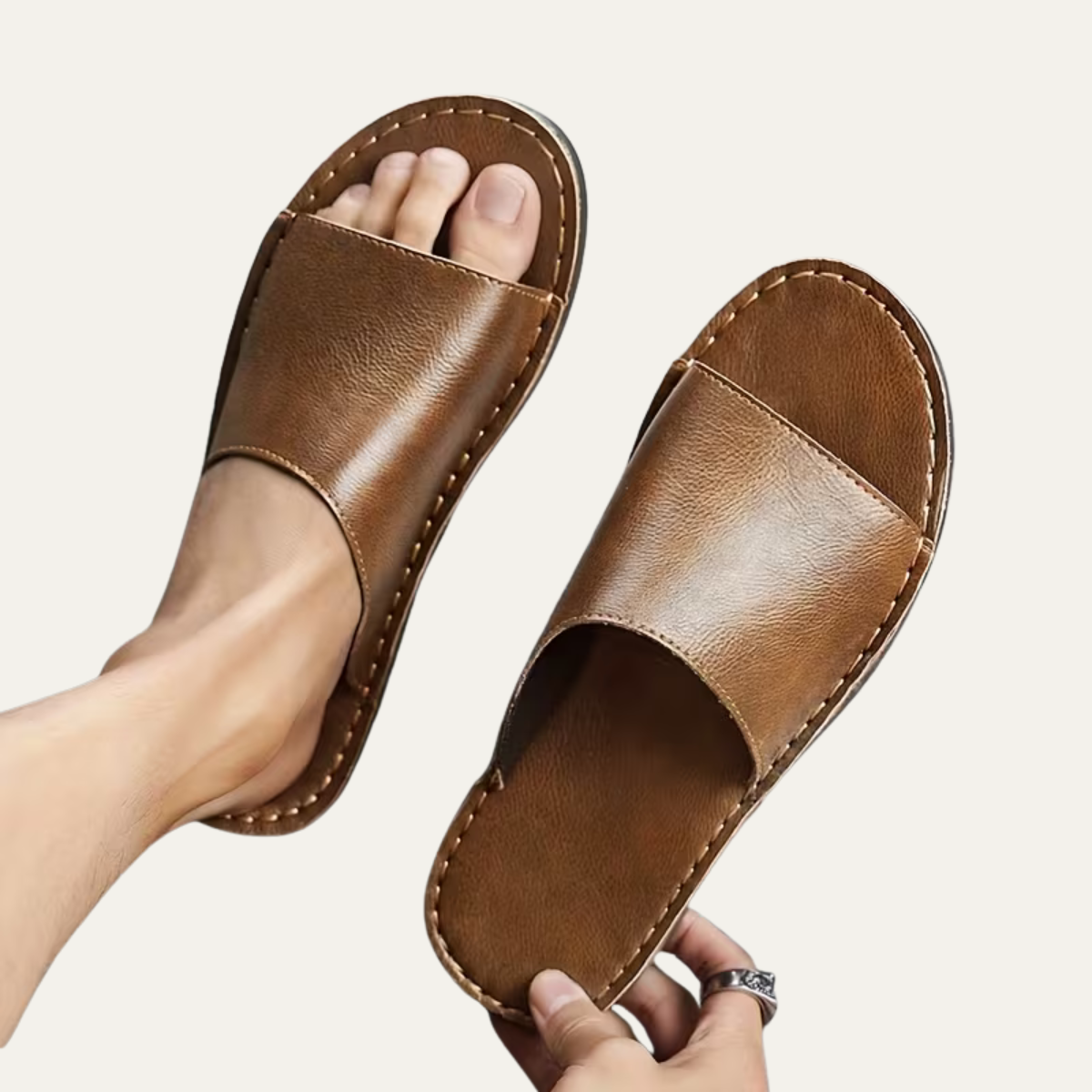 Clay slip on sandals Brown