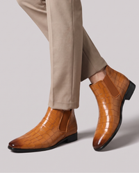 Sylvie | Croc Embossed Chelsea Boots