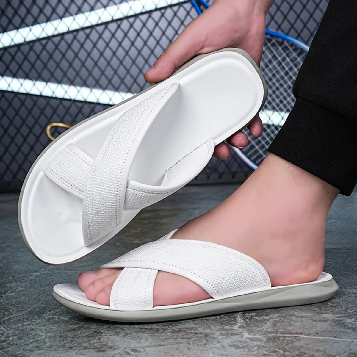 Kingsley | Open Toe Slip On Summer Slide Sandals