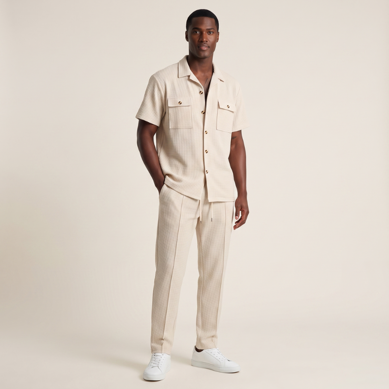 Rafferty | Short Sleeve Button Up Shirt and Trousers Summer Set