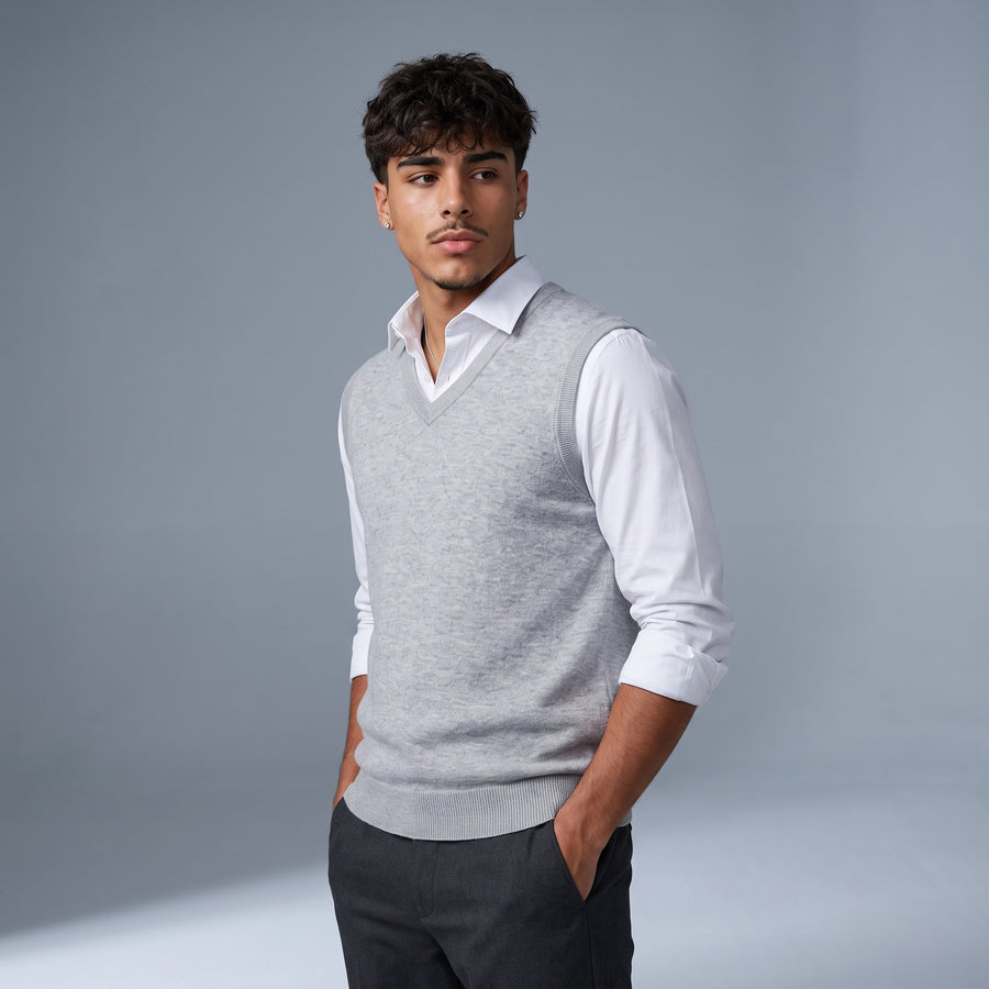 Moses | Men's Classic V Neck Knit Gilet