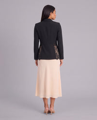 Imogen Lace Panel Tailored Blazer - Black - back