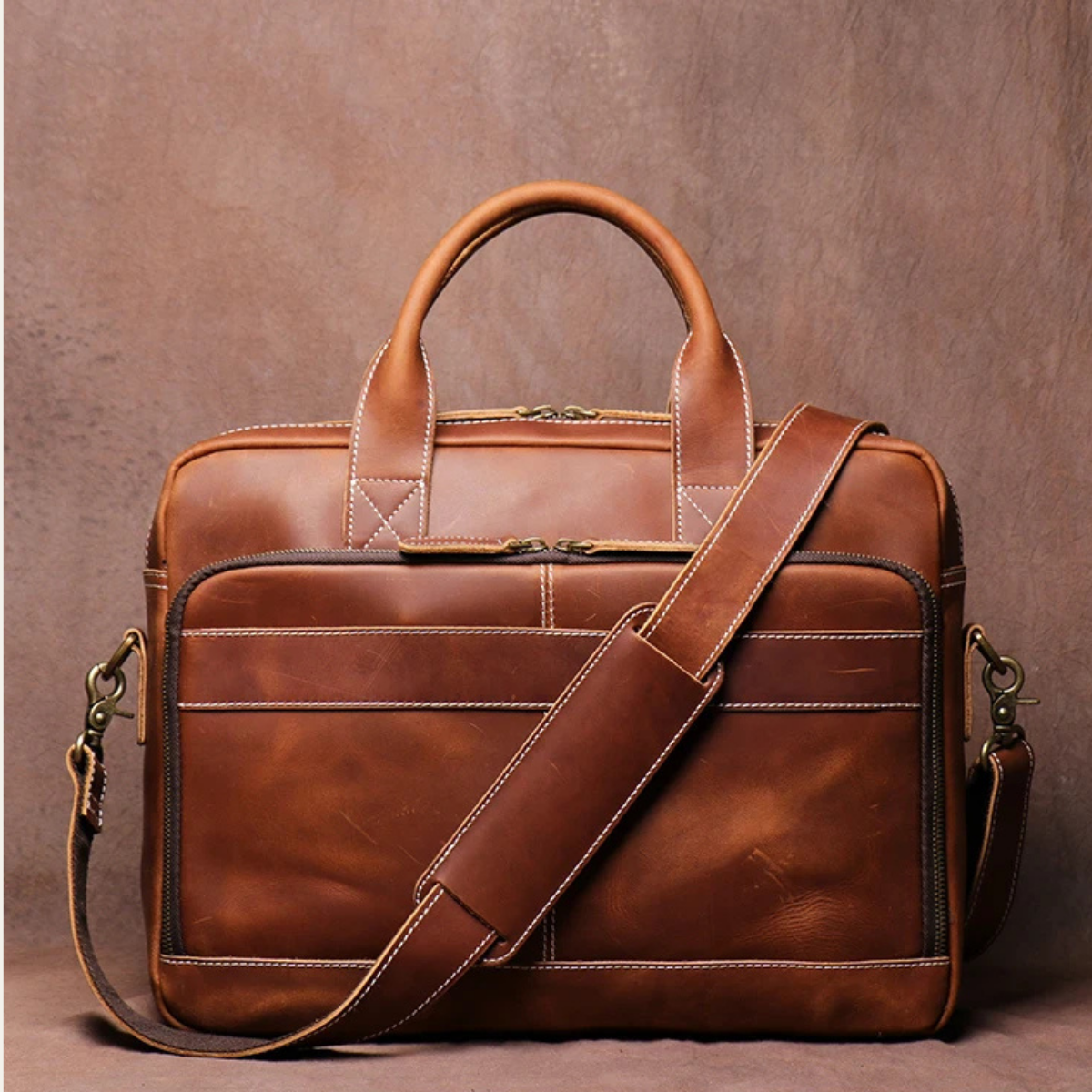 Edgar | Vintage Genuine Leather Laptop Briefcase for Men