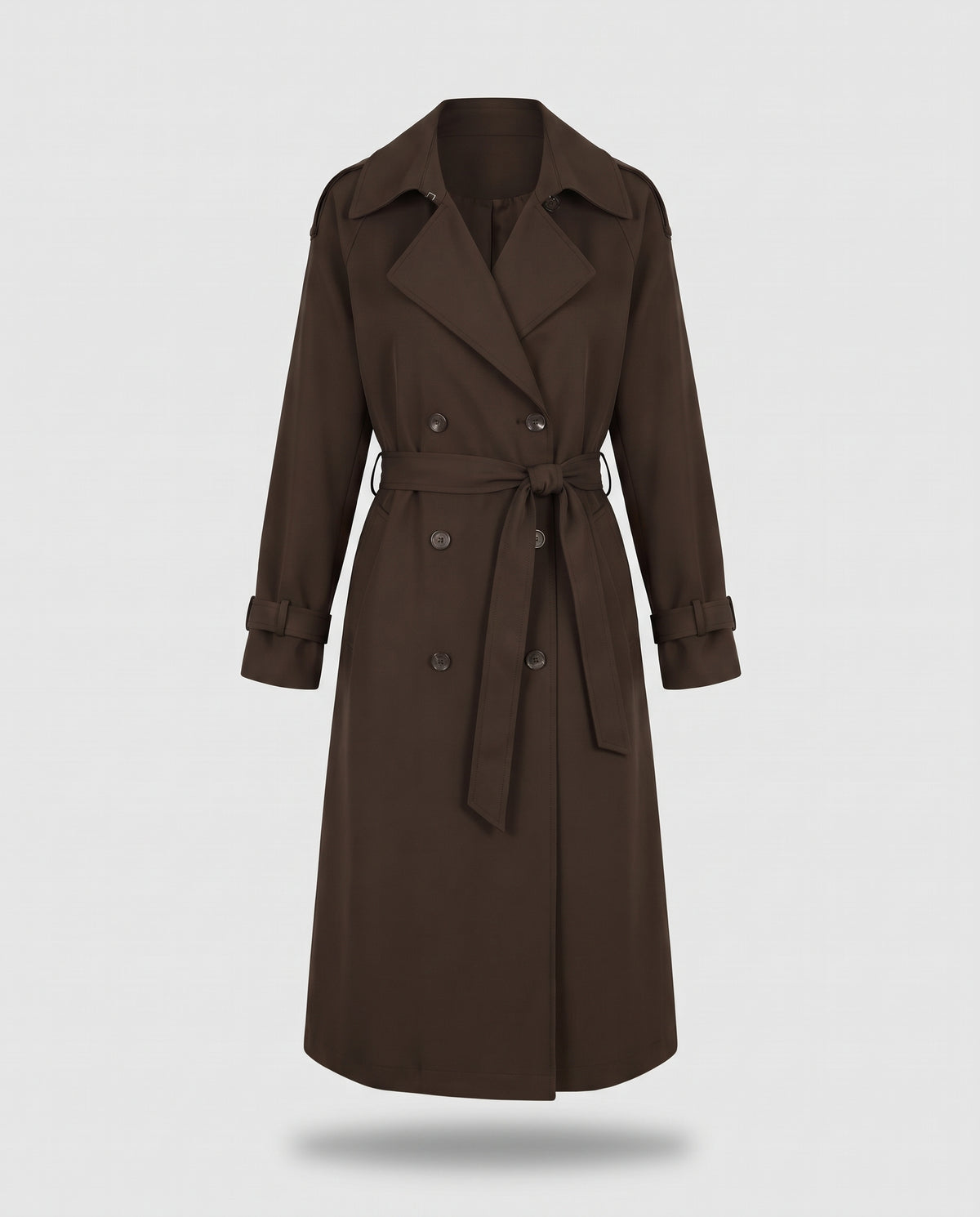 Bridget longline belted trench coat in Coffee - product only