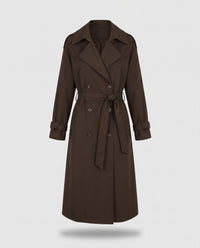 Bridget longline belted trench coat in Coffee - product only