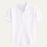 Jordan | Solid Colour Button-Up Shirt with Chest Pocket
