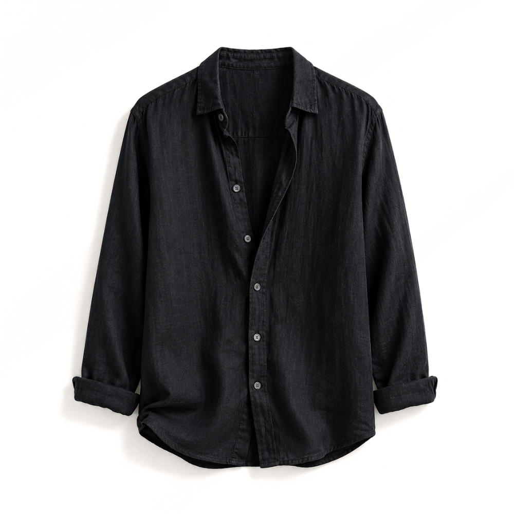 Alder men's button up shirt in Black