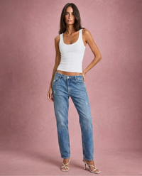 Lucy | Scoop Neck Ribbed Cotton Tank Top