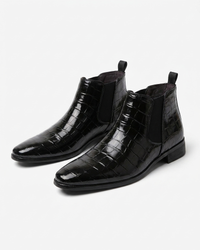 Sylvie | Croc Embossed Chelsea Boots