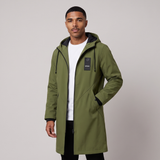 Ellery | Men's Waterproof Long Rain Jacket Olive Green Hooded