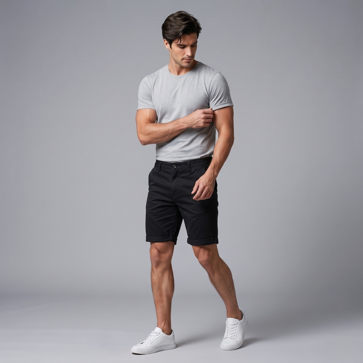 Giles Cotton Casual Shorts Black