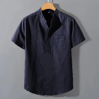 Jordan | Solid Colour Button-Up Shirt with Chest Pocket