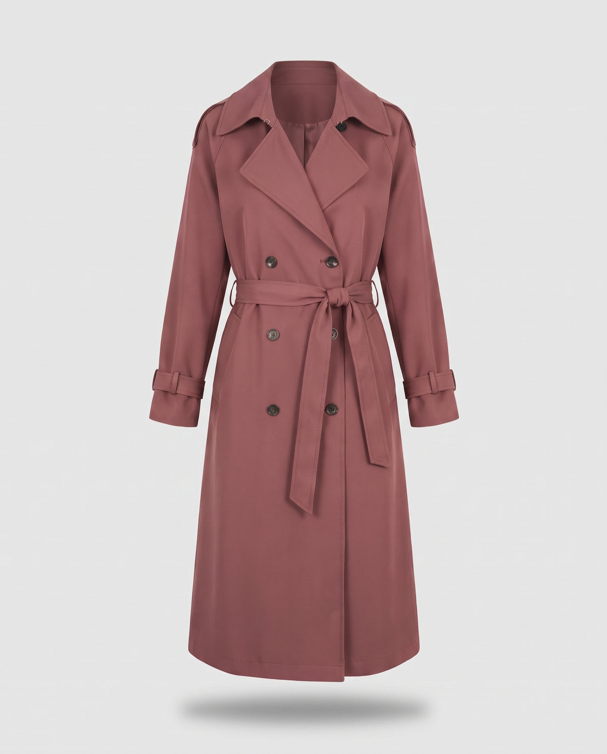 Marlowe longline belted trench coat in Pink - product only
