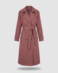 Marlowe longline belted trench coat in Pink - product only