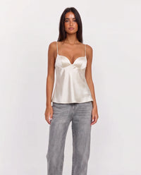 Ellen satin corset top ivory