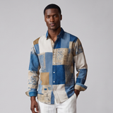 Finn | Colour Block Patchwork Button Up Shirt