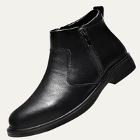 Kael men's leather Chelsea boots in Black