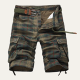 Gerard | Relaxed Fit Multi Pocket Plaid Cargo Shorts