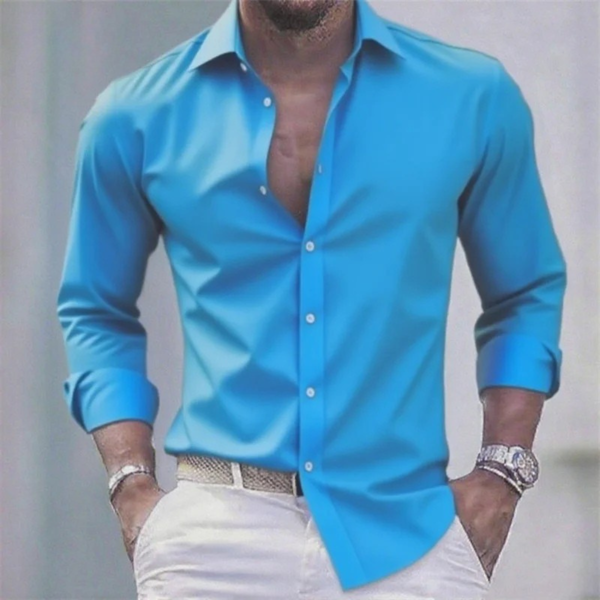Sutton button up shirt in Light Blue