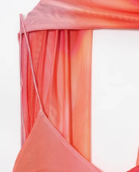 Victoria | Abstract Print V-Neck Spaghetti Strap Chiffon Maxi Slip Dress