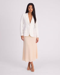 Imogen Lace Panel Tailored Blazer - White - front