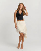 Zara | Lace Trim Asymmetric Slip Skirt