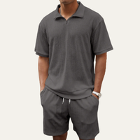 Vernon polo and shorts set in Grey